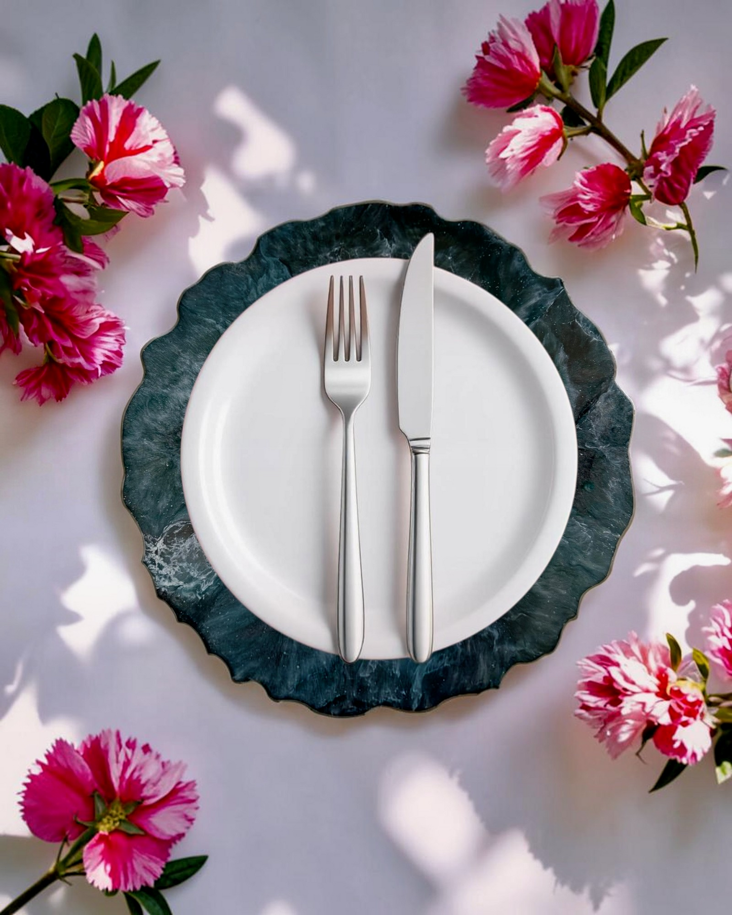 Teal and Silver Placemats geode design epoxy resin
