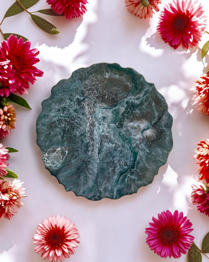 Teal and Silver Placemats geode design epoxy resin