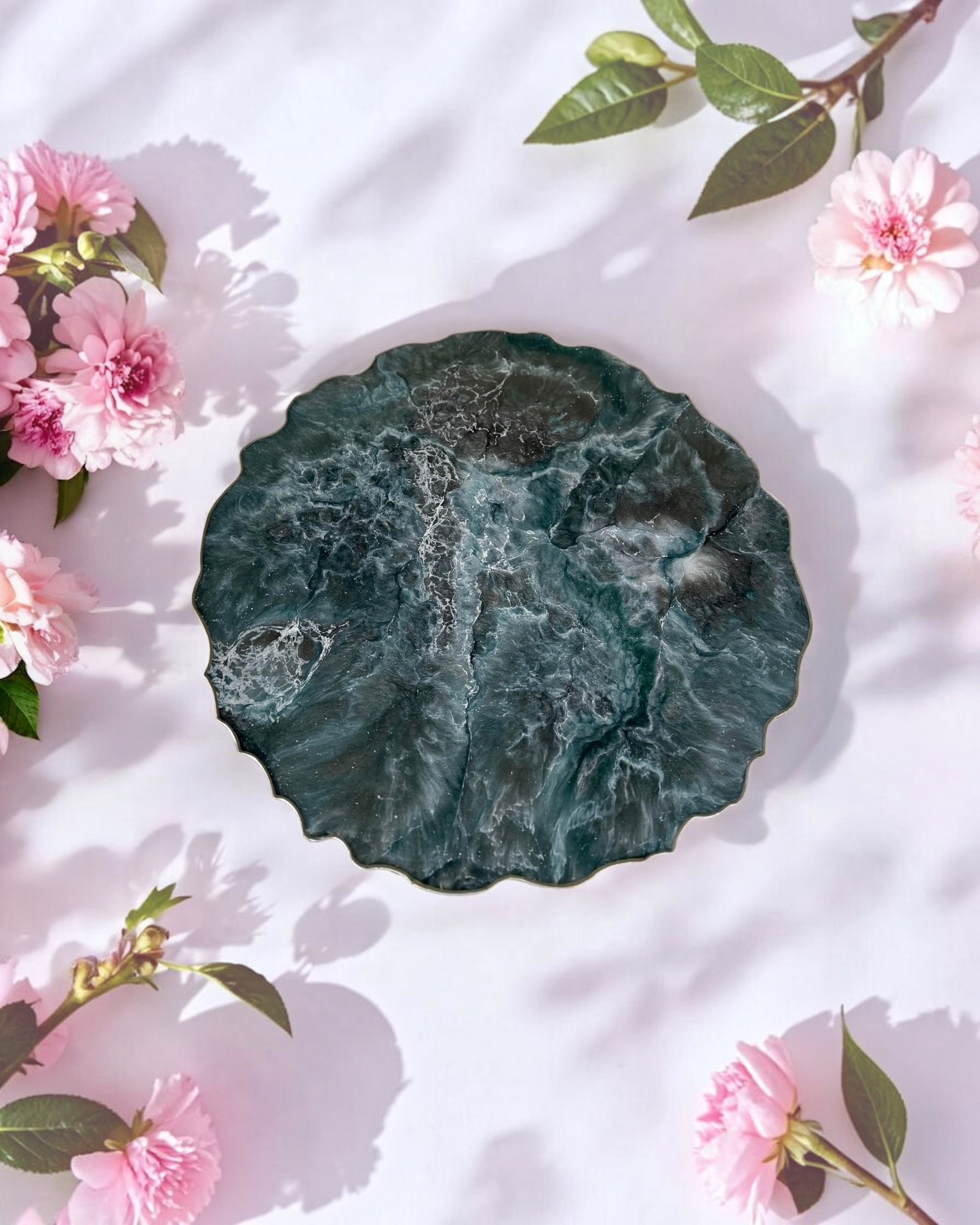 Teal and Silver Placemats geode design epoxy resin