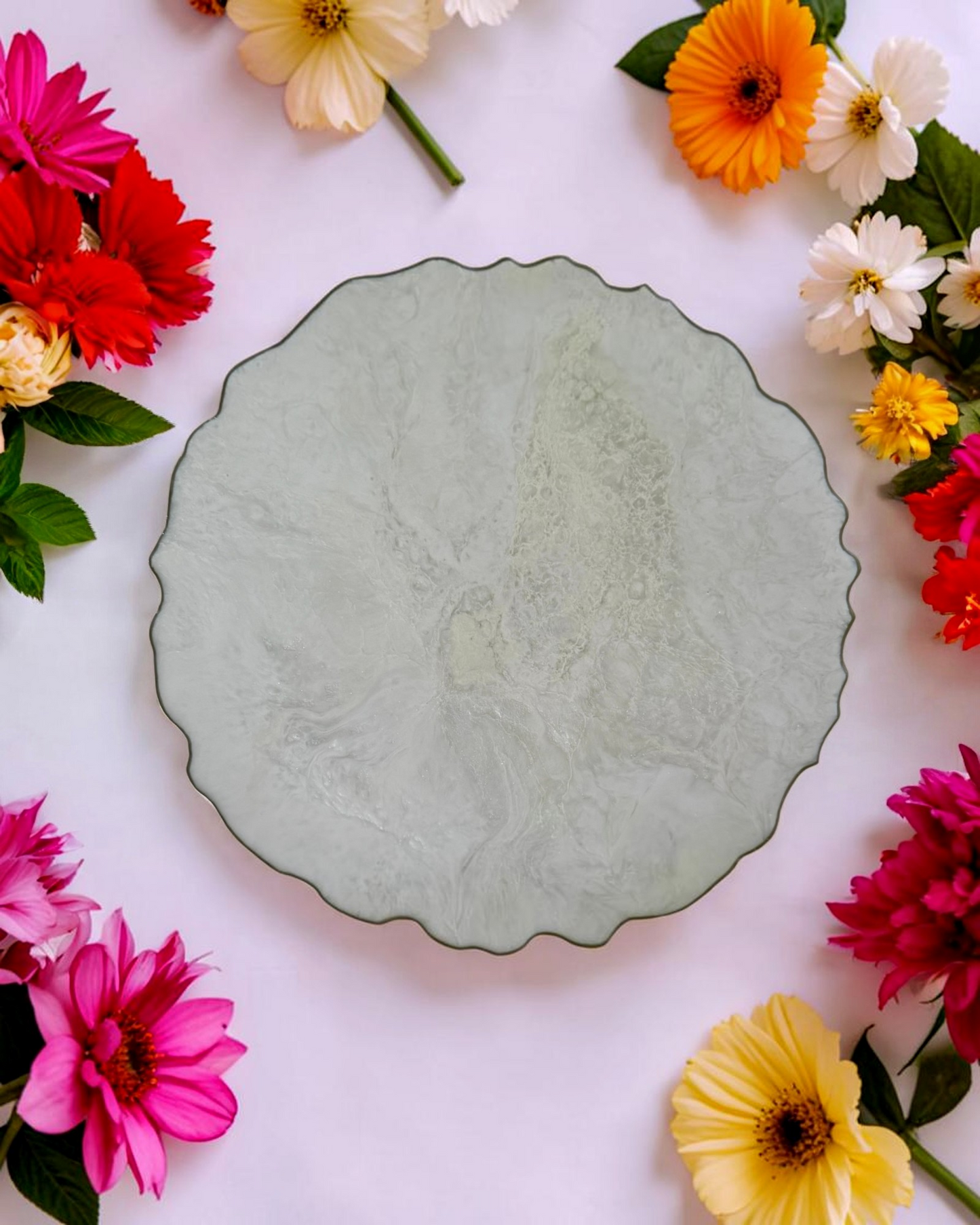 White Placemats geode design epoxy resin