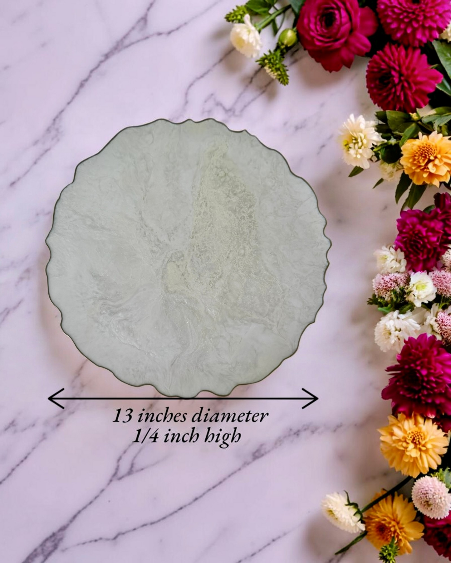White Placemats geode design epoxy resin