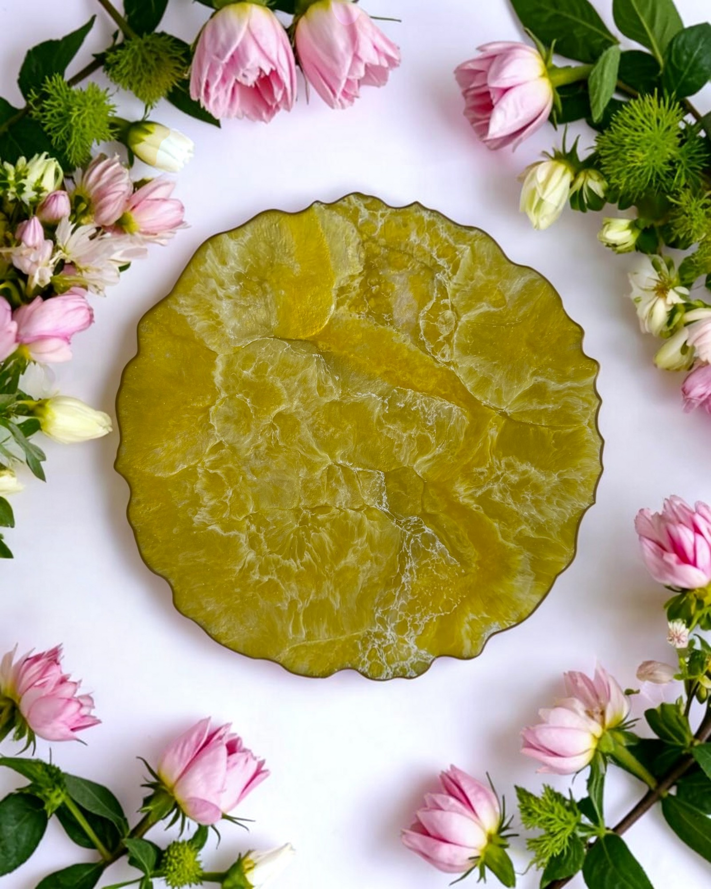 Yellow Placemats geode design epoxy resin