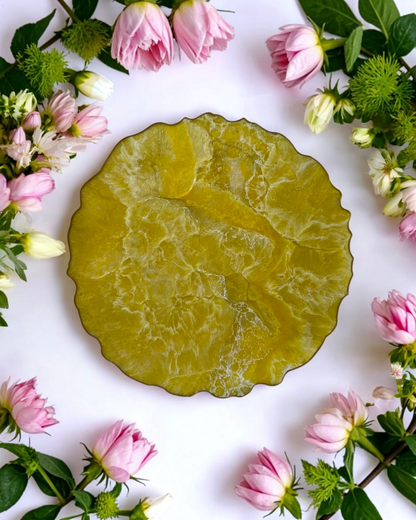Yellow Placemats geode design epoxy resin