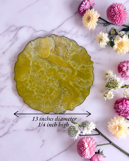 Yellow Placemats geode design epoxy resin