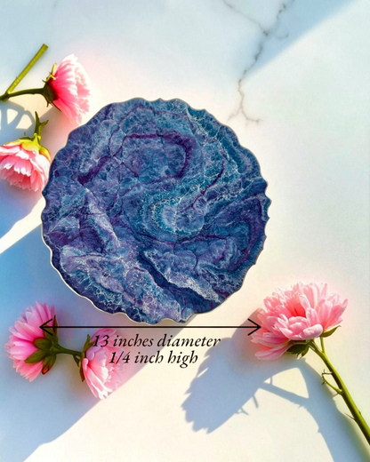 Purple and Blue Placemats geode design epoxy resin