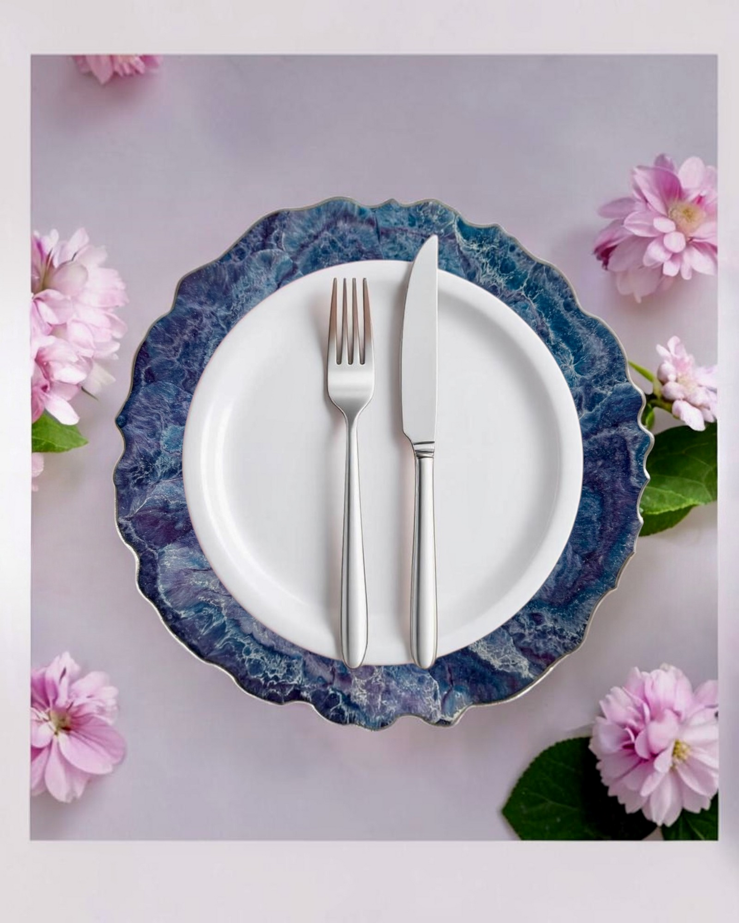 Purple and Blue Placemats geode design epoxy resin