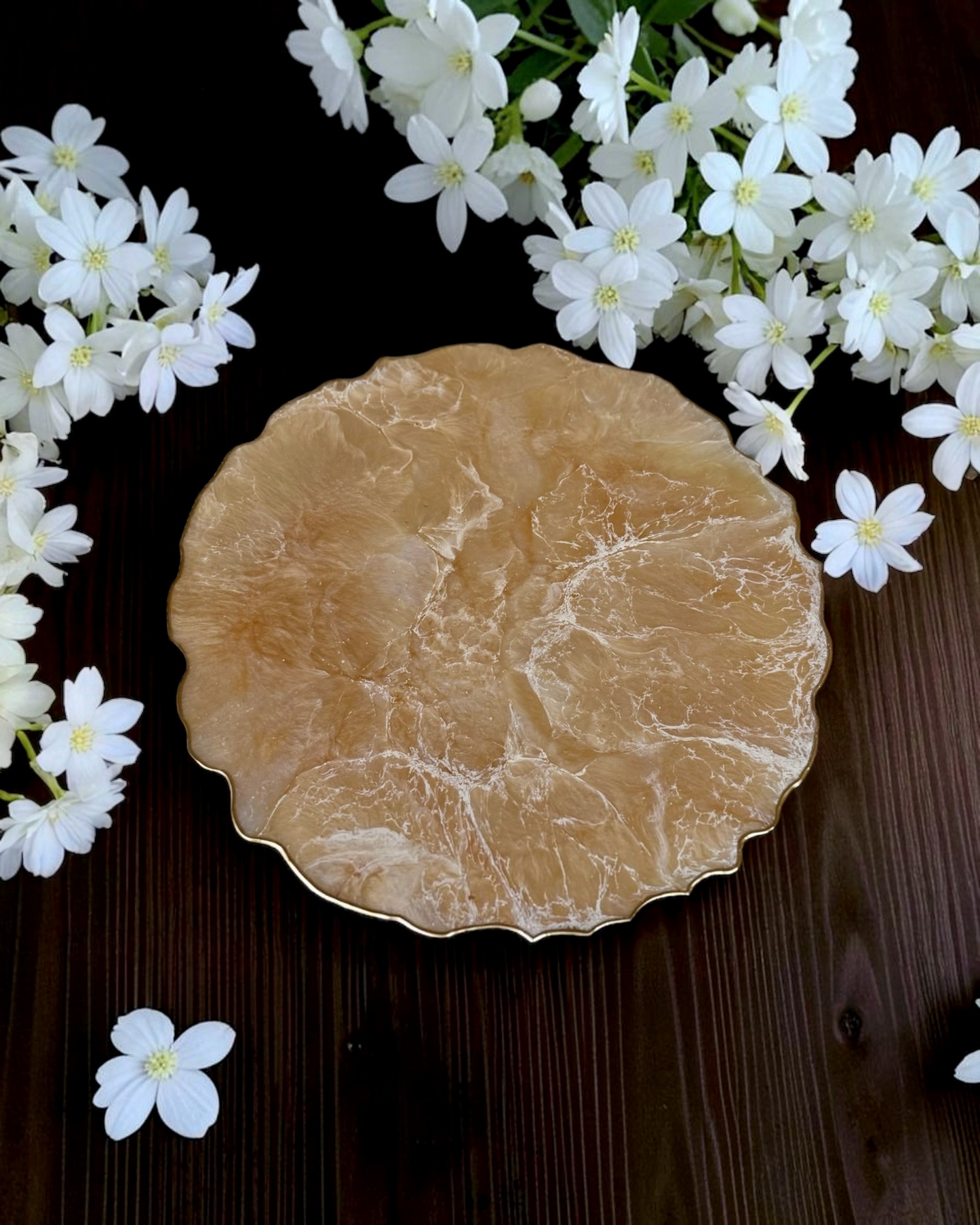 Cream Placemats geode design epoxy resin