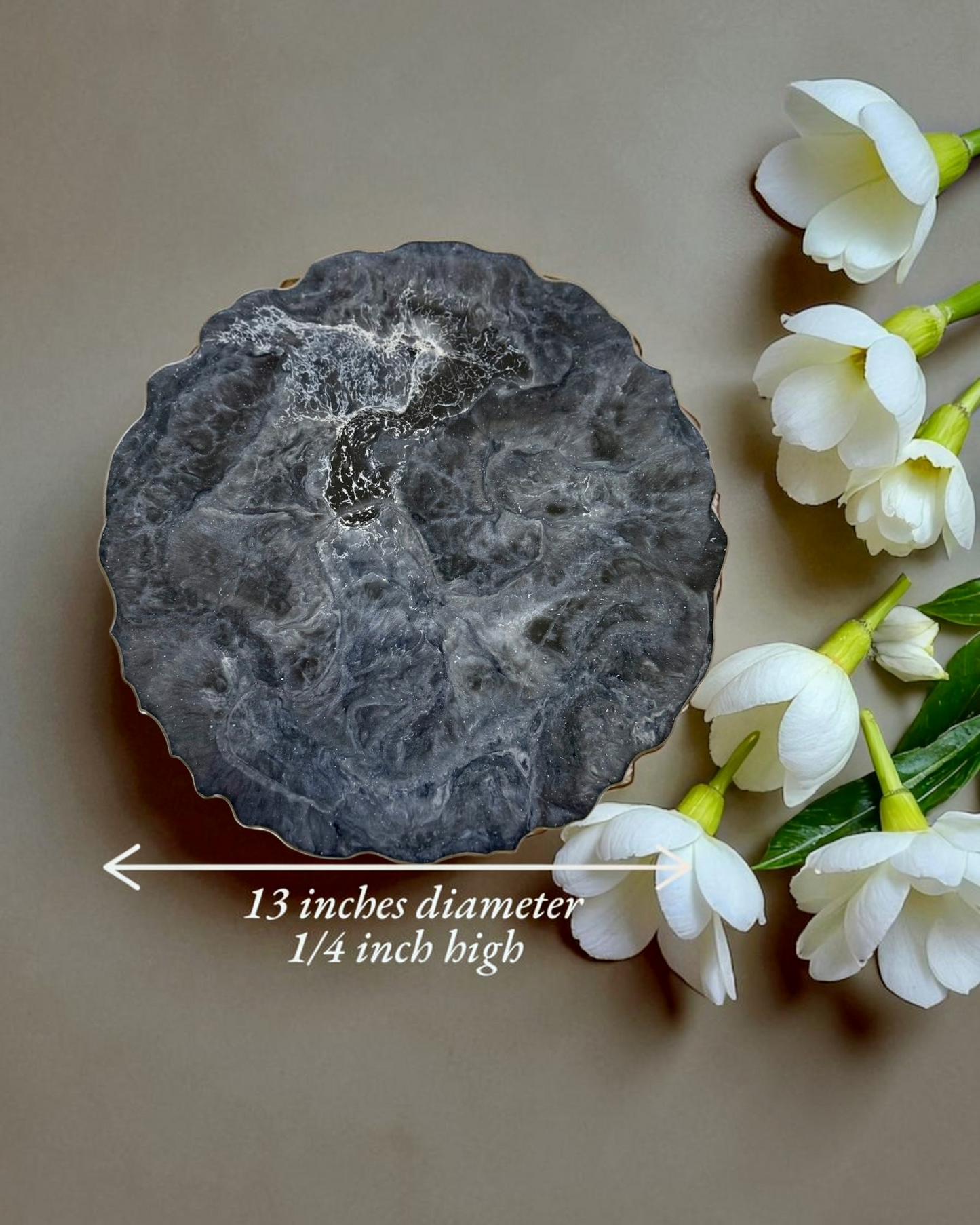 Silver and Grey Placemats geode design epoxy resin