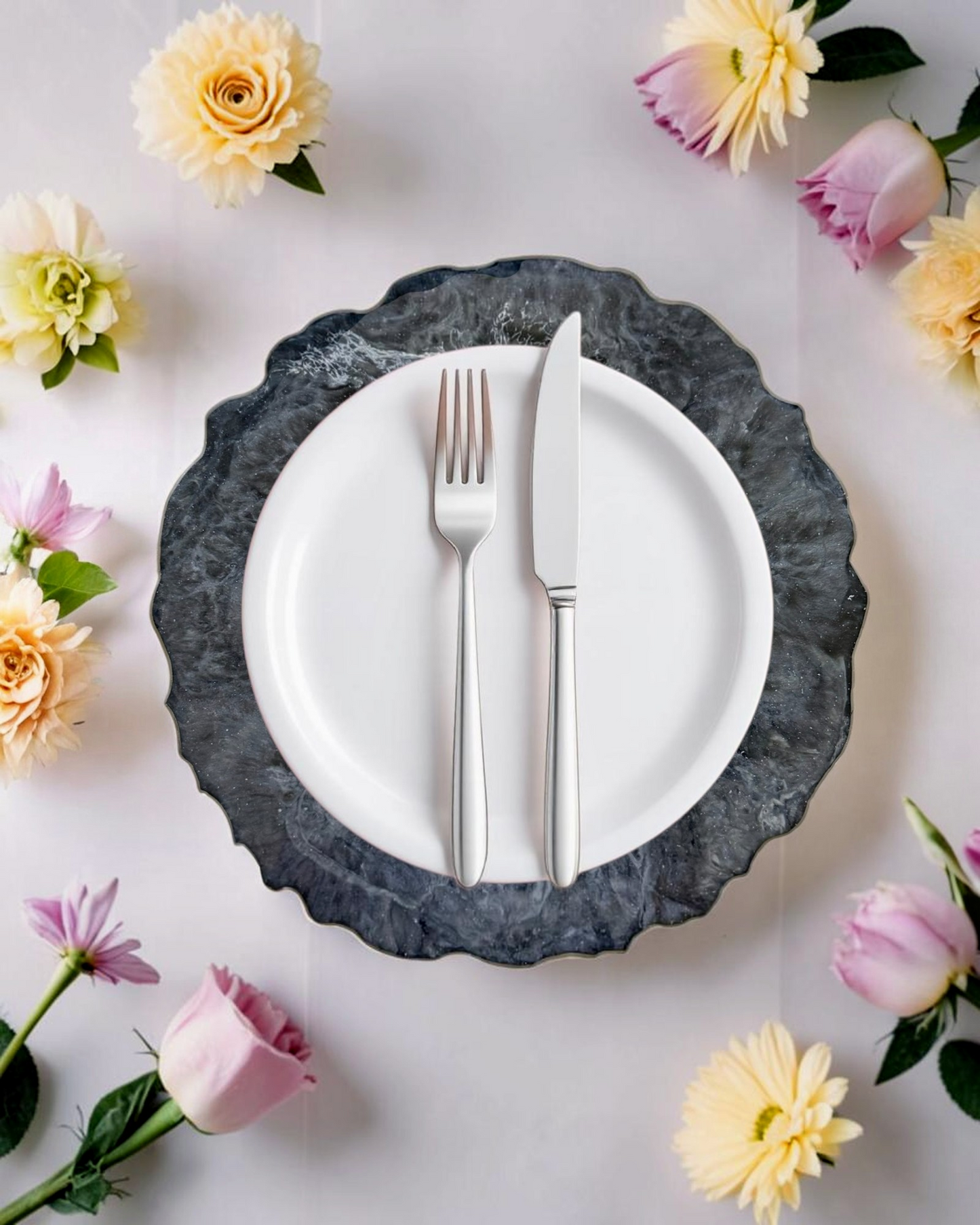 Silver and Grey Placemats geode design epoxy resin
