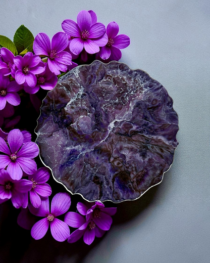 Purple and Brown Placemats geode design epoxy resin