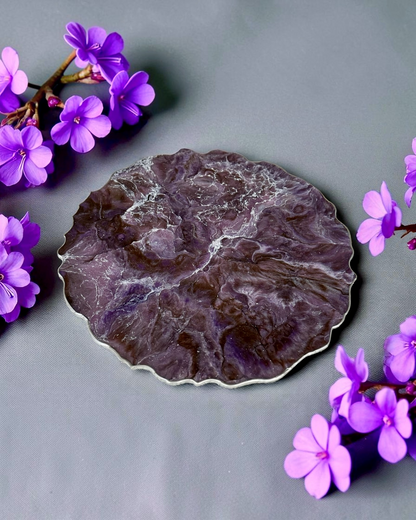 Purple and Brown Placemats geode design epoxy resin
