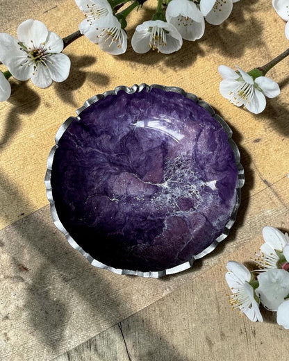 Small Purple bowl, 8x2" geode design epoxy resin