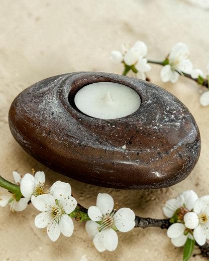 Black, Bronze and Copper set of 3 candle tealight holders with geode design epoxy resin