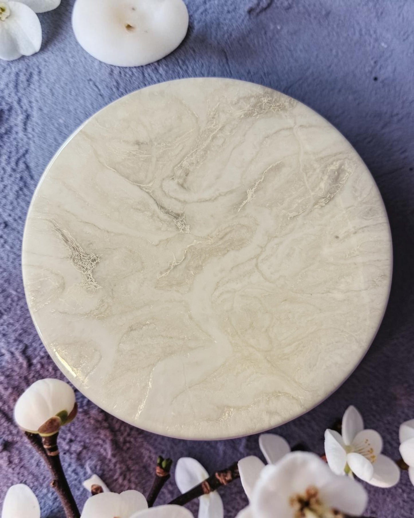 White Lazy Susan's geode design epoxy resin, 5 sizes
