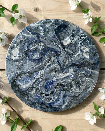 Blue Lazy Susan's geode design epoxy resin, 5 sizes