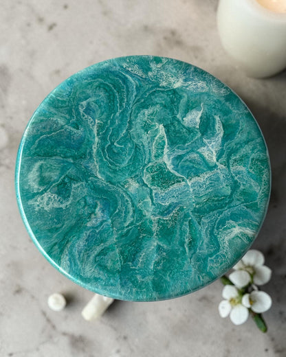 Ocean colors Lazy Susan's geode design epoxy resin, 5 sizes