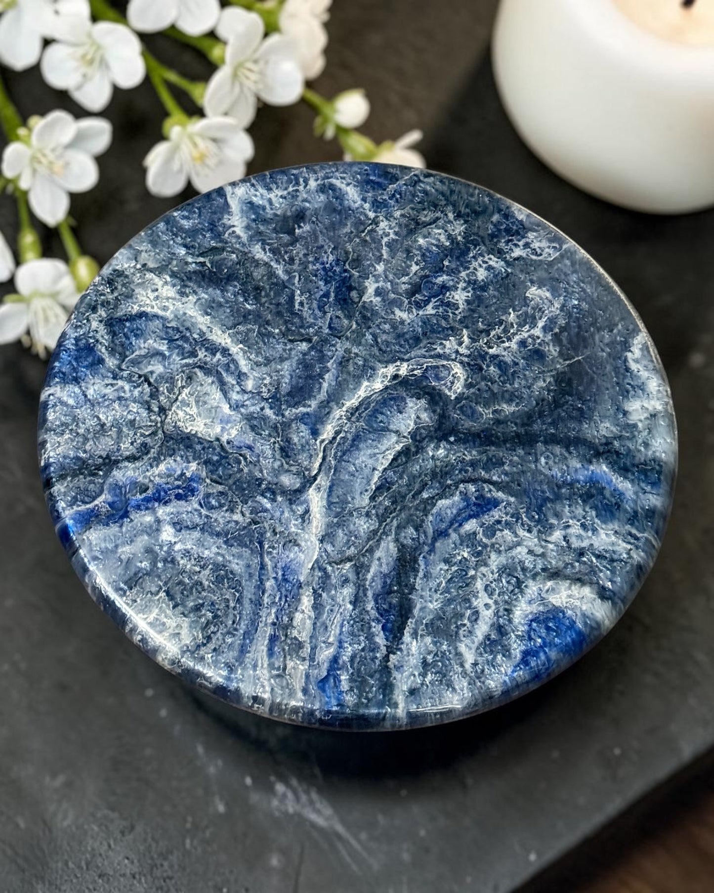 Blue Lazy Susan's geode design epoxy resin, 5 sizes