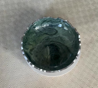 Small Green bowl, 8x2" geode design epoxy resin