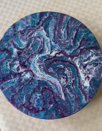 Purple and Blue Lazy Susan's geode design epoxy resin, 5 sizes