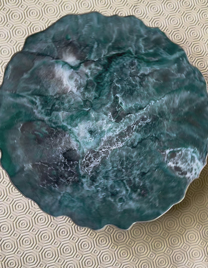 Teal and Silver Placemats geode design epoxy resin