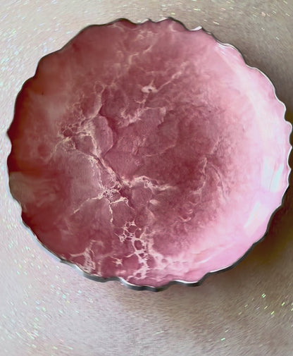 Light Pink Platter 12" geode design epoxy resin