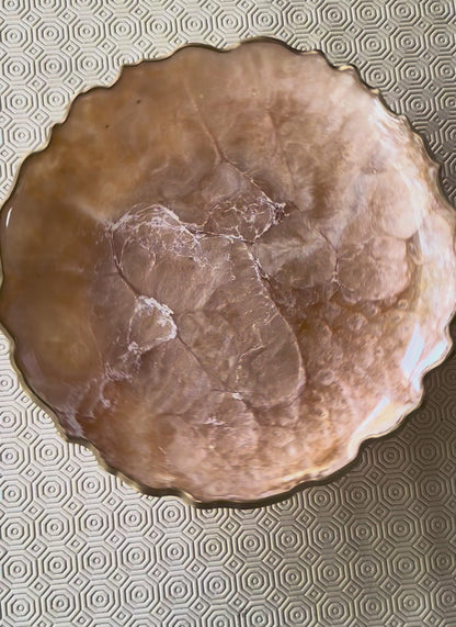 Cream Platter 12" geode design epoxy resin
