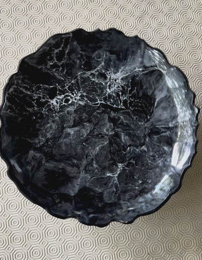 Black Platter 12" geode design epoxy resin